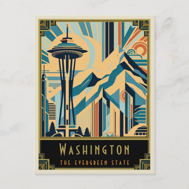 Washington | Art Deco Postkarte (Vorderseite)