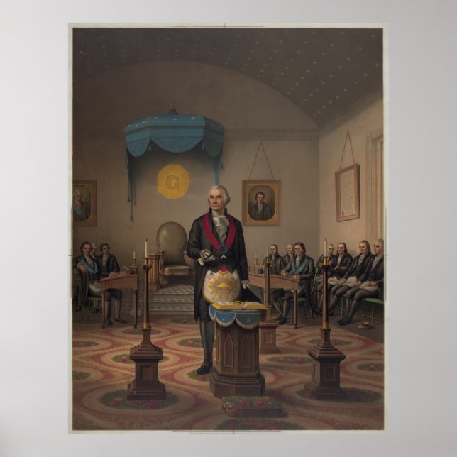Washington as a master Mason [1870] Poster (Vorne)