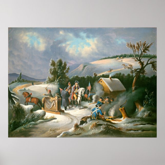 Washington bei Valley Forge Fine Art Poster (Vorne)