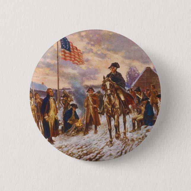 Washington bei Valley Forge von Edward P. Moran Button (Vorderseite)
