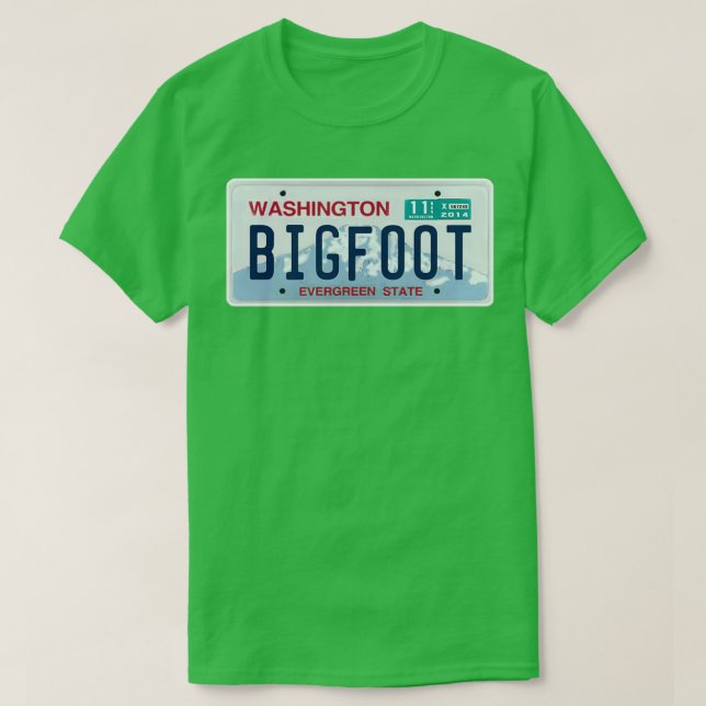 Washington Bigfoot License Plate T-Shirt (Design vorne)