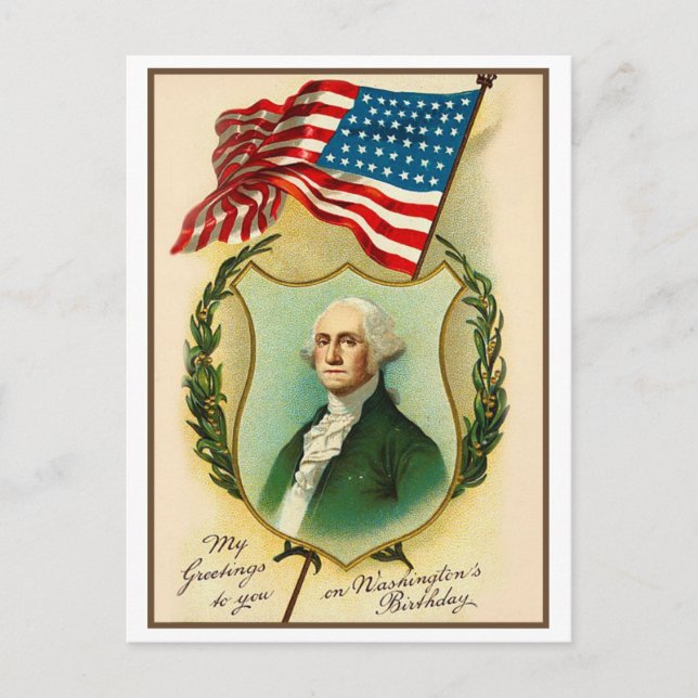 Washington Birthday Greeting Postkarte (Vorderseite)