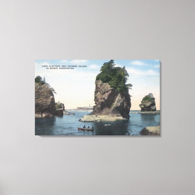 Washington - Blick auf Cape Flattery & Tatoosh Leinwanddruck (Vorderseite)