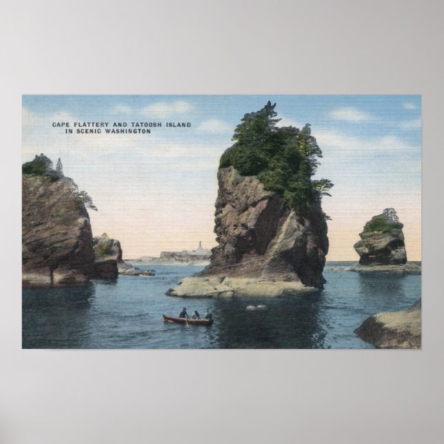 Washington - Blick auf Cape Flattery & Tatoosh Poster (Vorne)