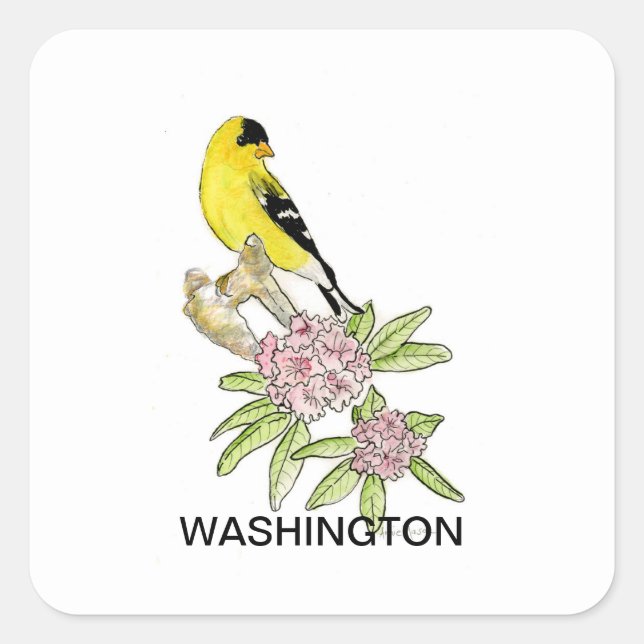 Washington-Blume Quadratischer Aufkleber (Vorderseite)