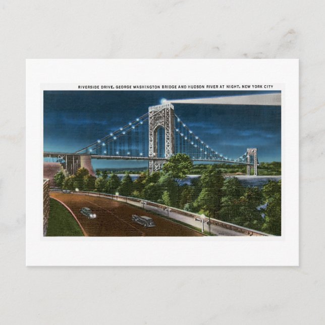 Washington Bridge Hudson River, New York City Postkarte (Vorderseite)