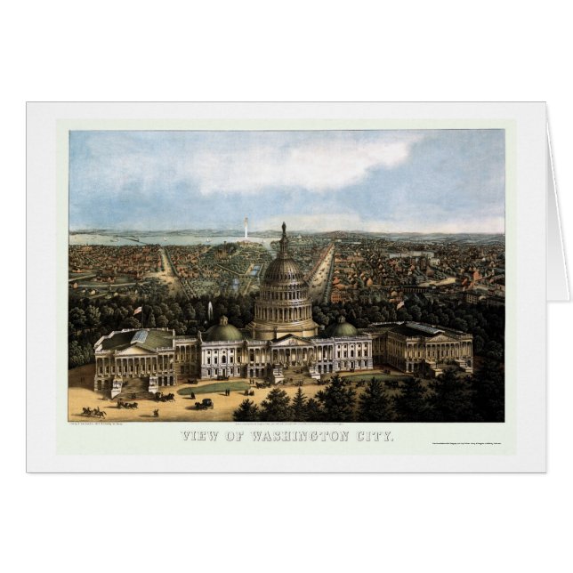 Washington, carte panoramique de C.C - 1871 (Devant horizontal)