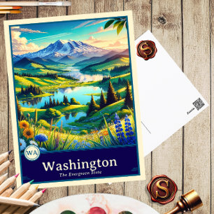 Washington   Carte postale ombragée style Anime