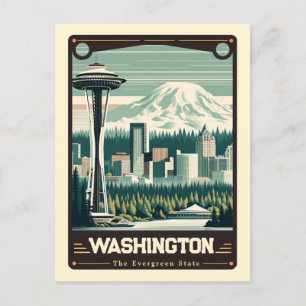 Washington   Carte postale Vintage Patriotic Spiri