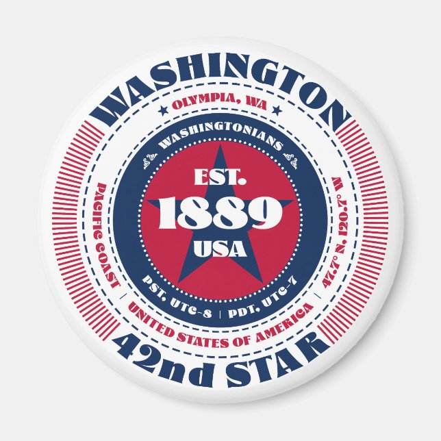 Washington Circle Typographie Souvenir Magnet (Devant)