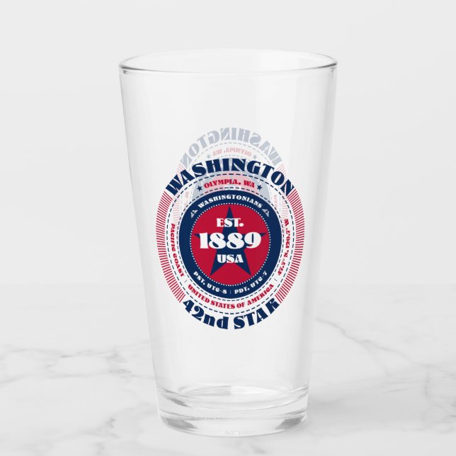 Washington Circular Typografy Design Glas (Vorderseite)