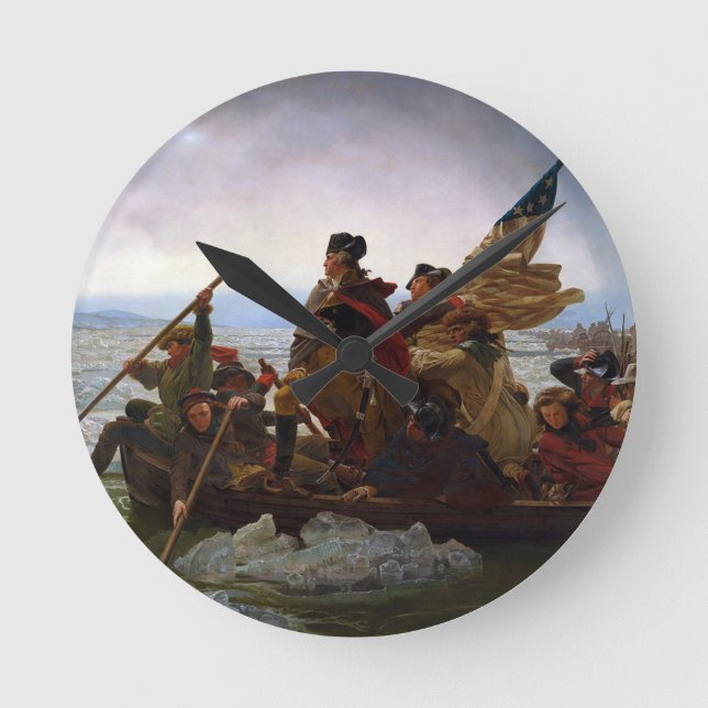 Washington Crossing the Delaware Runde Wanduhr (Vorderseite)
