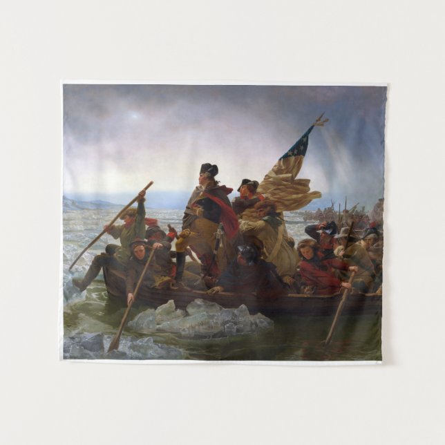 Washington Crossing The Delaware von Emanuel Leutz Wandteppich (Vorderseite (Horizontal))