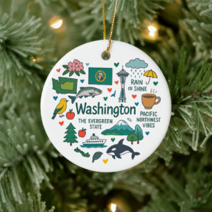 Washington Custom Family Trip Weihnachten Keramik Ornament