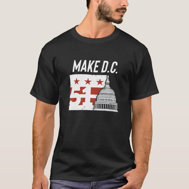 Washington D C 51. Staat Cool DC Staat T-Shirt (Vorderseite)