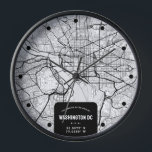Washington, D.C. City Map Uhr<br><div class="desc">Eine lustige Wanduhr mit einer Straßenkarte von oben nach unten,  die die wunderbare Stadt WASHINGTON DC darstellt.</div>