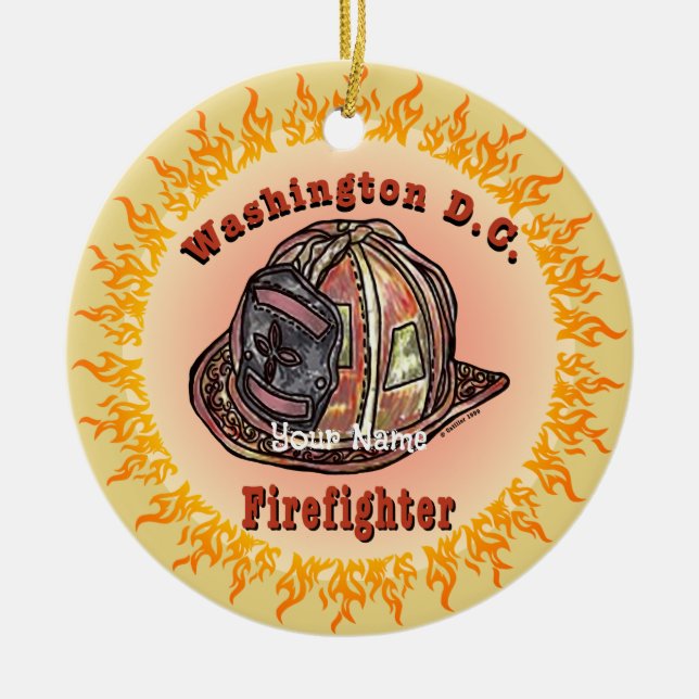 Washington D.C. Feuerwehrschmuck Keramik Ornament (Vorne)