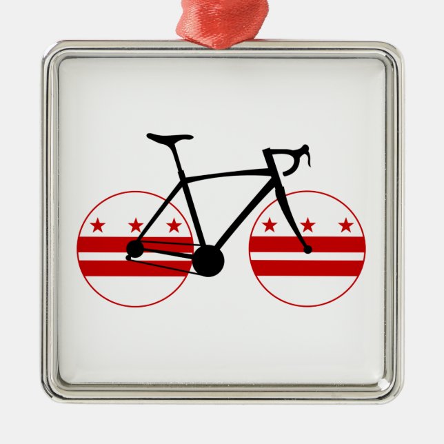 Washington D.C. Flag Cycling Ornament Aus Metall (Vorne)