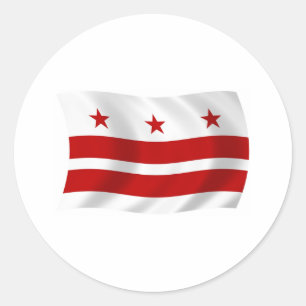 Washington D.C. Flaggen-Aufkleber Runder Aufkleber
