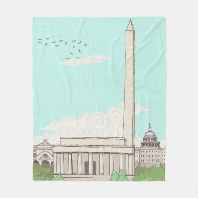 Washington D.C. Hauptstadt der Sehenswürdigkeiten  Fleecedecke (Vorderseite)