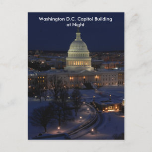 Washington D.C. Hauptstadt Gebäude in Winternacht Postkarte
