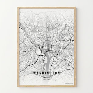 Washington D.C. Karte Druck Hauptstadt Poster