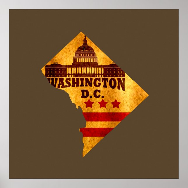 Washington D.C. Karte Poster (Vorne)