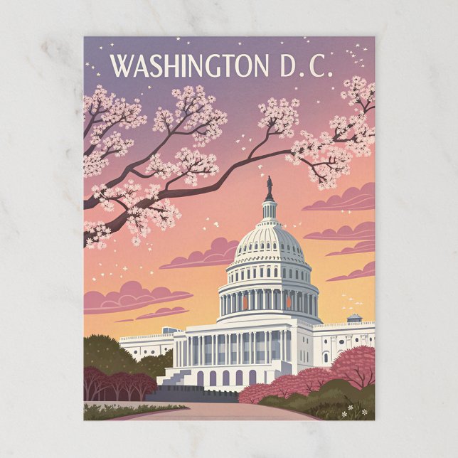 Washington D.C.: Kirschblüten an der Hauptstadt Postkarte (Von Creator hochgeladen)