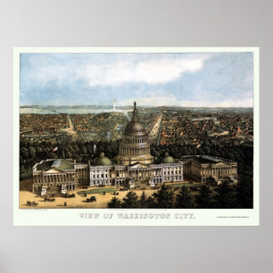 Washington, D.C. Panorama Karte - 1871 Poster
