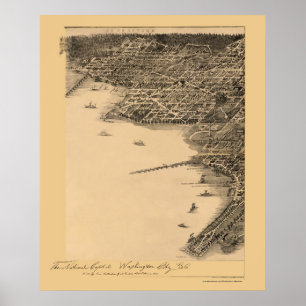 Washington, D.C. Panorama Karte - 1883 Poster