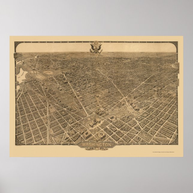 Washington, D.C. Panorama Karte - 1921 Poster (Vorne)