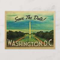 Washington D.C. Save the Date Vintage Postkarten