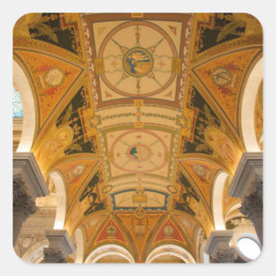 WASHINGTON, D.C. USA. Decke des zweiten Stockwerks Quadratischer Aufkleber