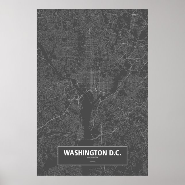 Washington D.C., Vereinigte Staaten (weiß auf schw Poster (Vorne)
