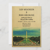 Washington D.C. Wedding Invitation DC Vintag