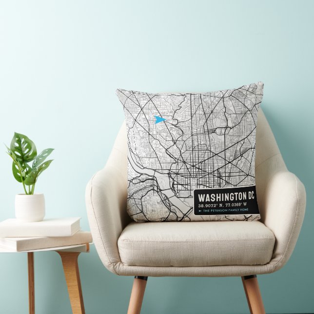 Washington, D.C. Zuhause Locator | City Map Kissen (Stuhl )
