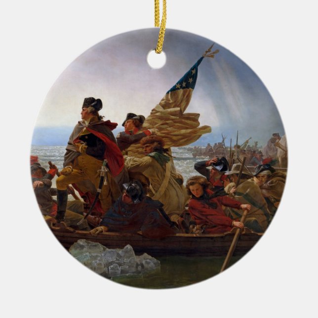Washington, das den Delaware River kreuzt Keramik Ornament (Vorne)