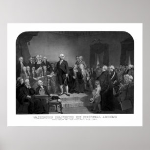 Washington, das seine Antrittsrede liefert Poster