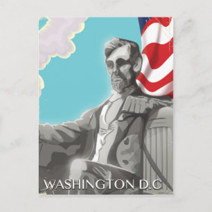 Washington DC Abraham Lincoln Reiseposter Postkarte