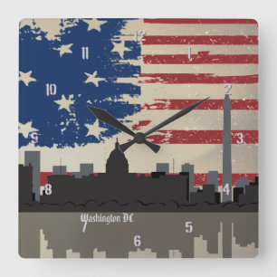 Washington DC-amerikanische Quadratische Wanduhr