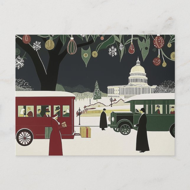 Washington DC Art Deco Style Card Hauptstadt Gebäu Postkarte (Vorderseite)
