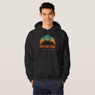Washington DC City Skyline Vintag Retro Sunset Hoodie