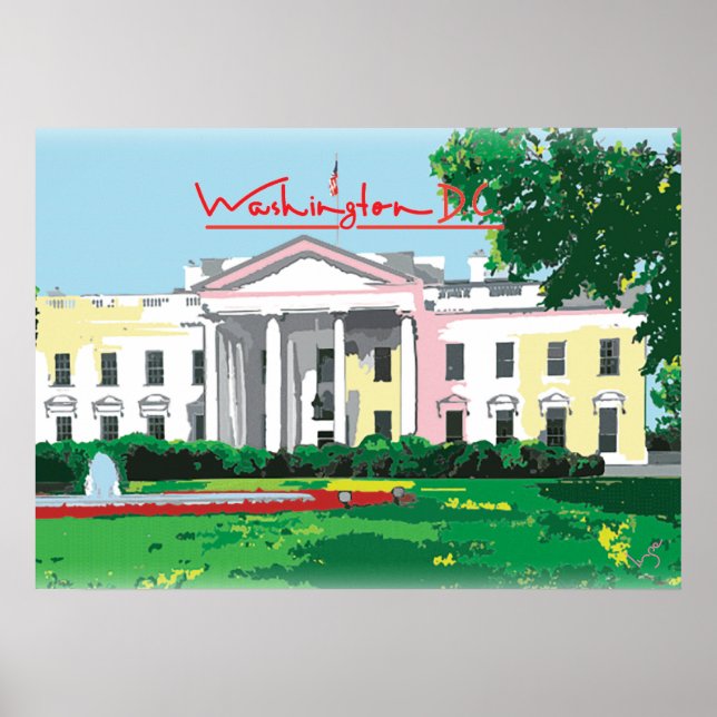 Washington DC - Digitales Bild im Weißen Haus Poster (Vorne)