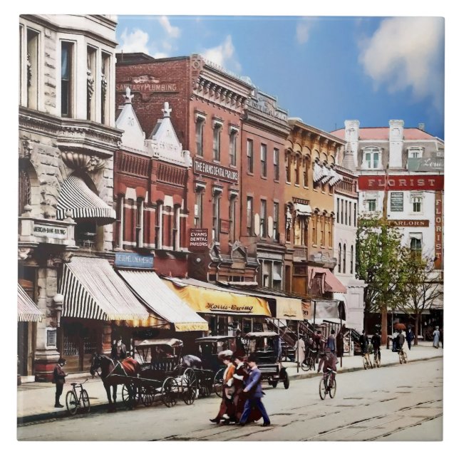 Washington DC - F Str.  c1906 Fliese (Vorderseite)