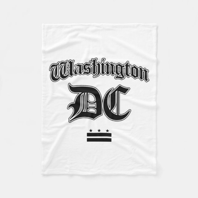 Washington Dc Flag Souvenir Langarmshirt  Fleecedecke (Vorderseite)