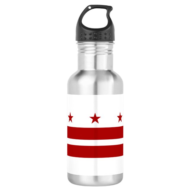 Washington DC-Flagge Edelstahlflasche (Vorderseite)