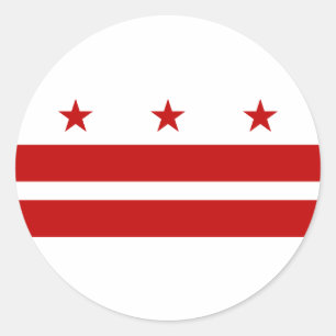 Washington DC-Flagge Runder Aufkleber
