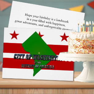 Washington DC Flaggenkarte Geburtstag