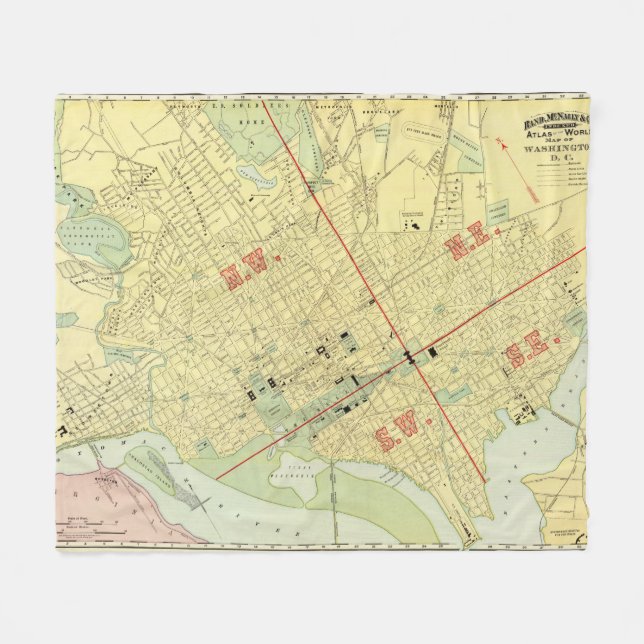 Washington, DC Fleecedecke (Vorderseite (Horizontal))