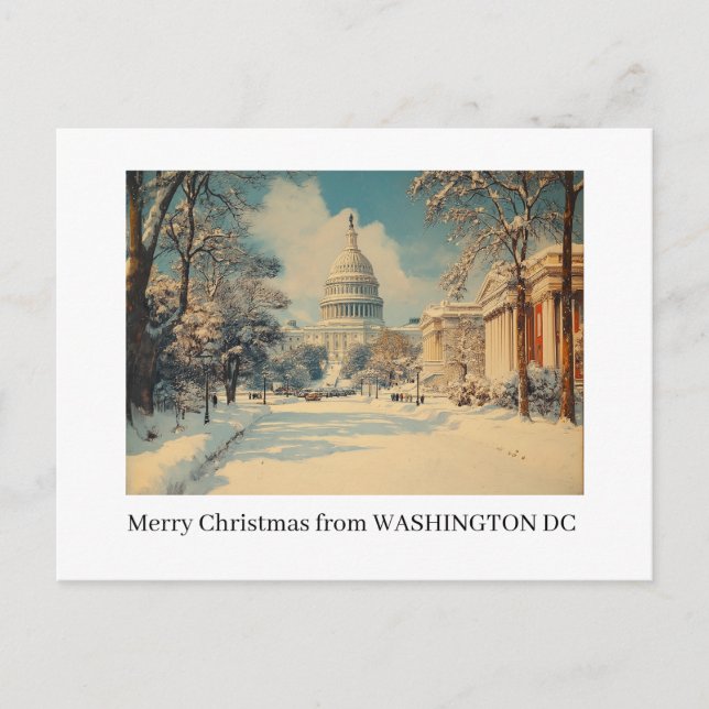 Washington DC Frohe Weihnachts-Postkarte Feiertagspostkarte (Vorderseite)